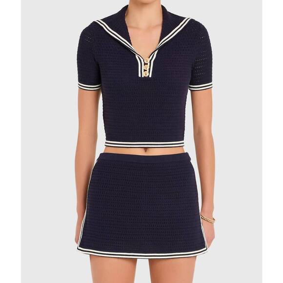AMANDA UPRICHARD Pants - NEW AMANDA UPRICHARD monique top in navy